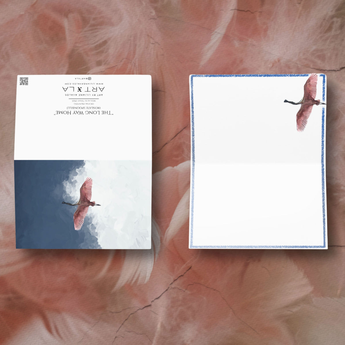 The Long Way Home greeting card Liliane Avalos South Texas Rio Grande Valley Roseate Spoonbill 2026