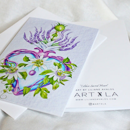Lilikoi Sacred Heart - art greeting card