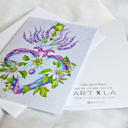 Lilikoi Sacred Heart - art greeting card