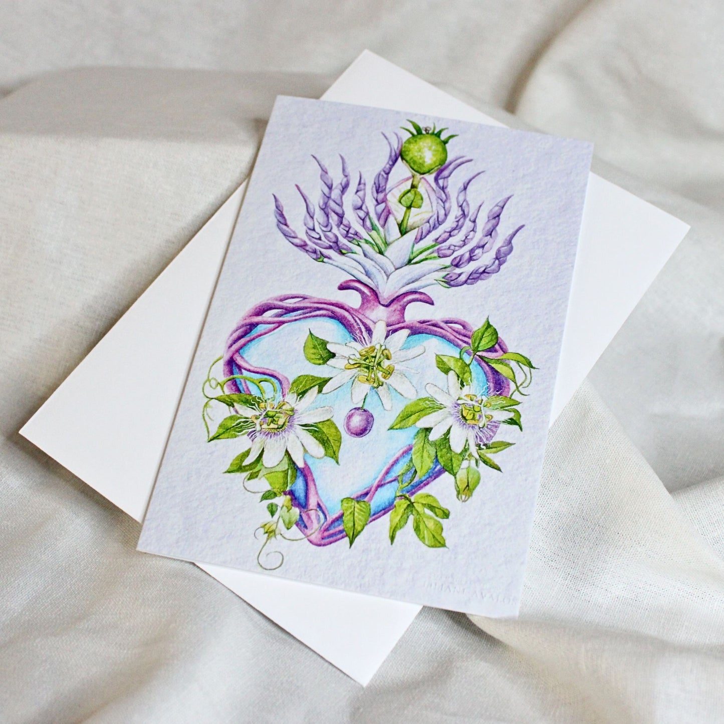 Lilikoi Sacred Heart - art greeting card