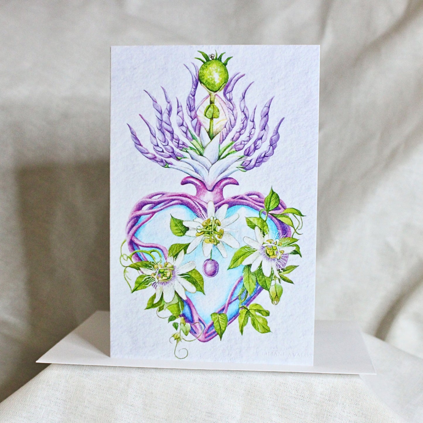 Lilikoi Sacred Heart - art greeting card