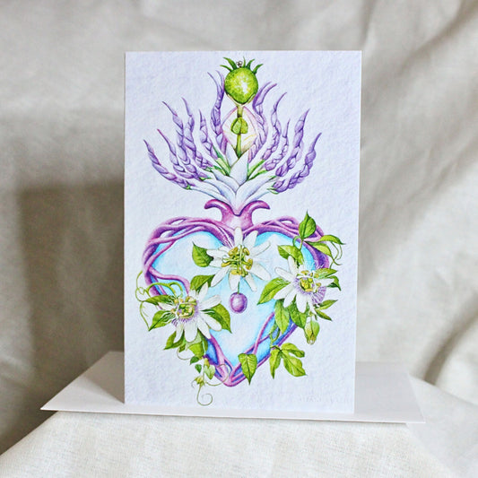 Lilikoi Sacred Heart - art greeting card
