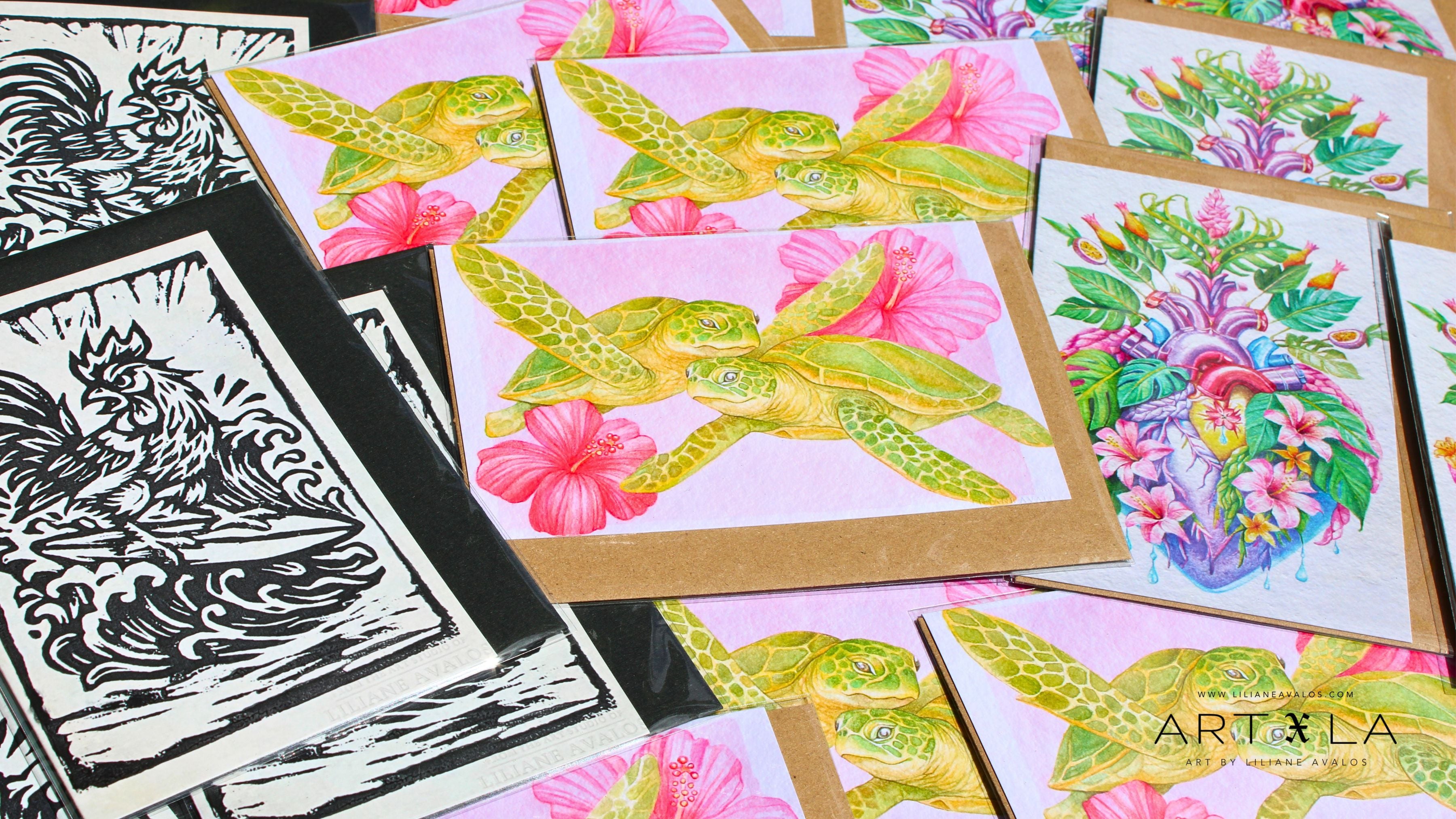 best selling greeting card designs by artist Liliane Avalos Kauai Hawaii