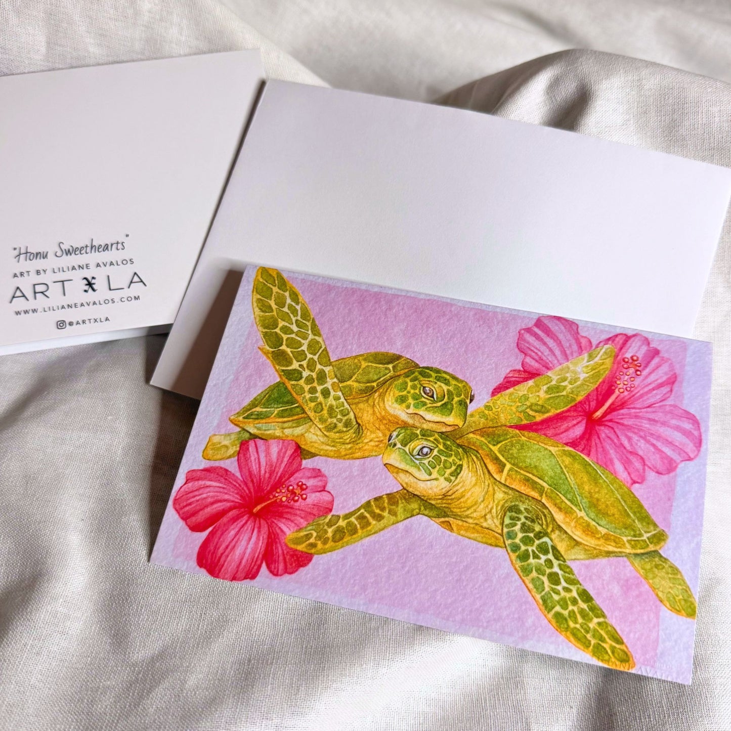 Honu Sweethearts - art greeting card
